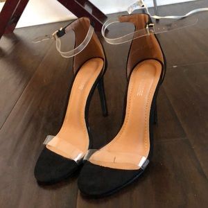 Sexy and new clear and black heels